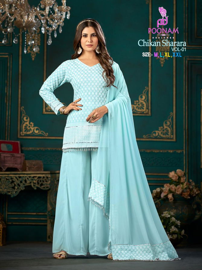 Chikan Sharara Vol 1 By Poonam Readymade Sharara Suits Catalog